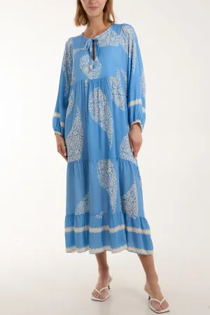 Paisley Print Tunic Maxi Dress