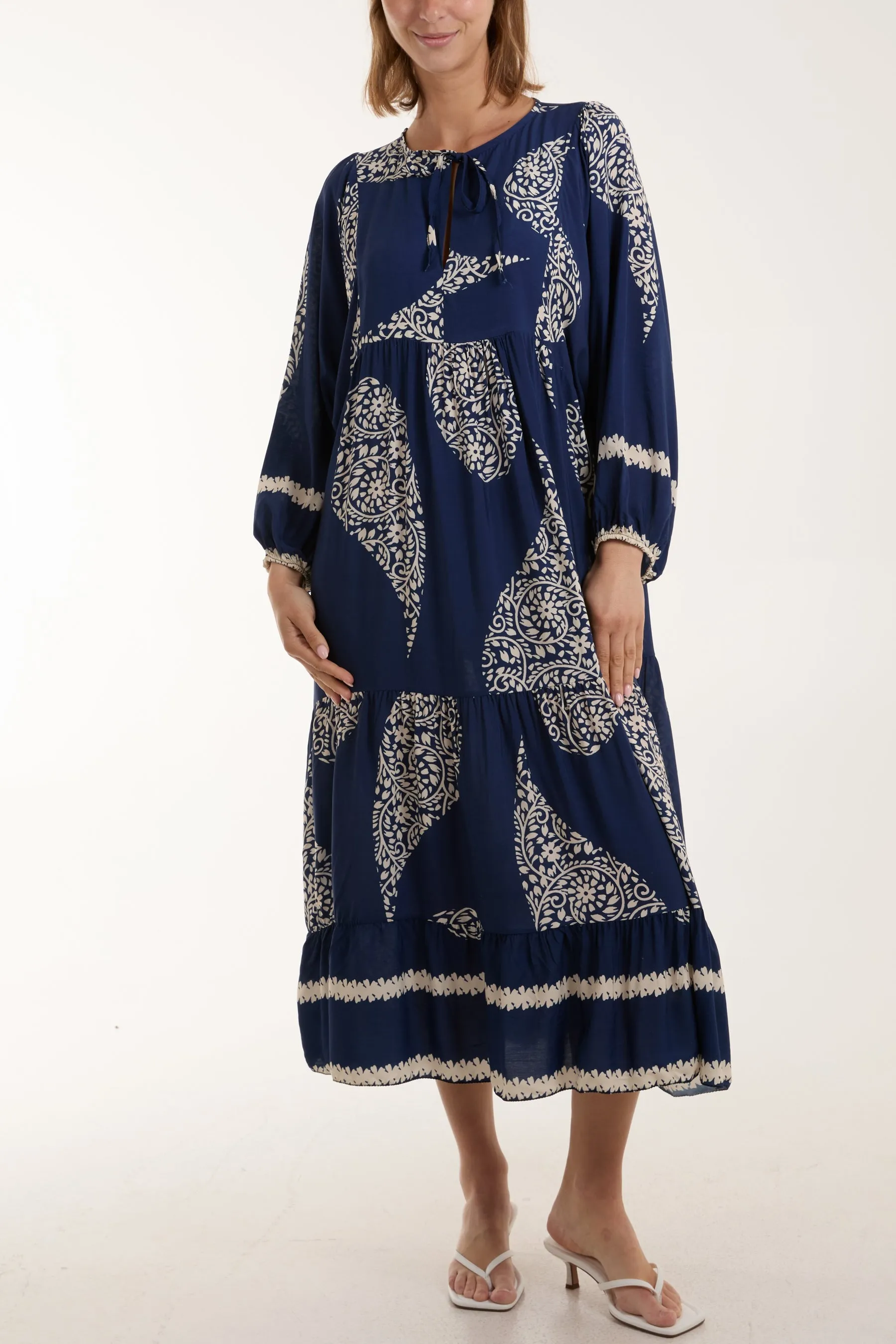 Paisley Print Tunic Maxi Dress