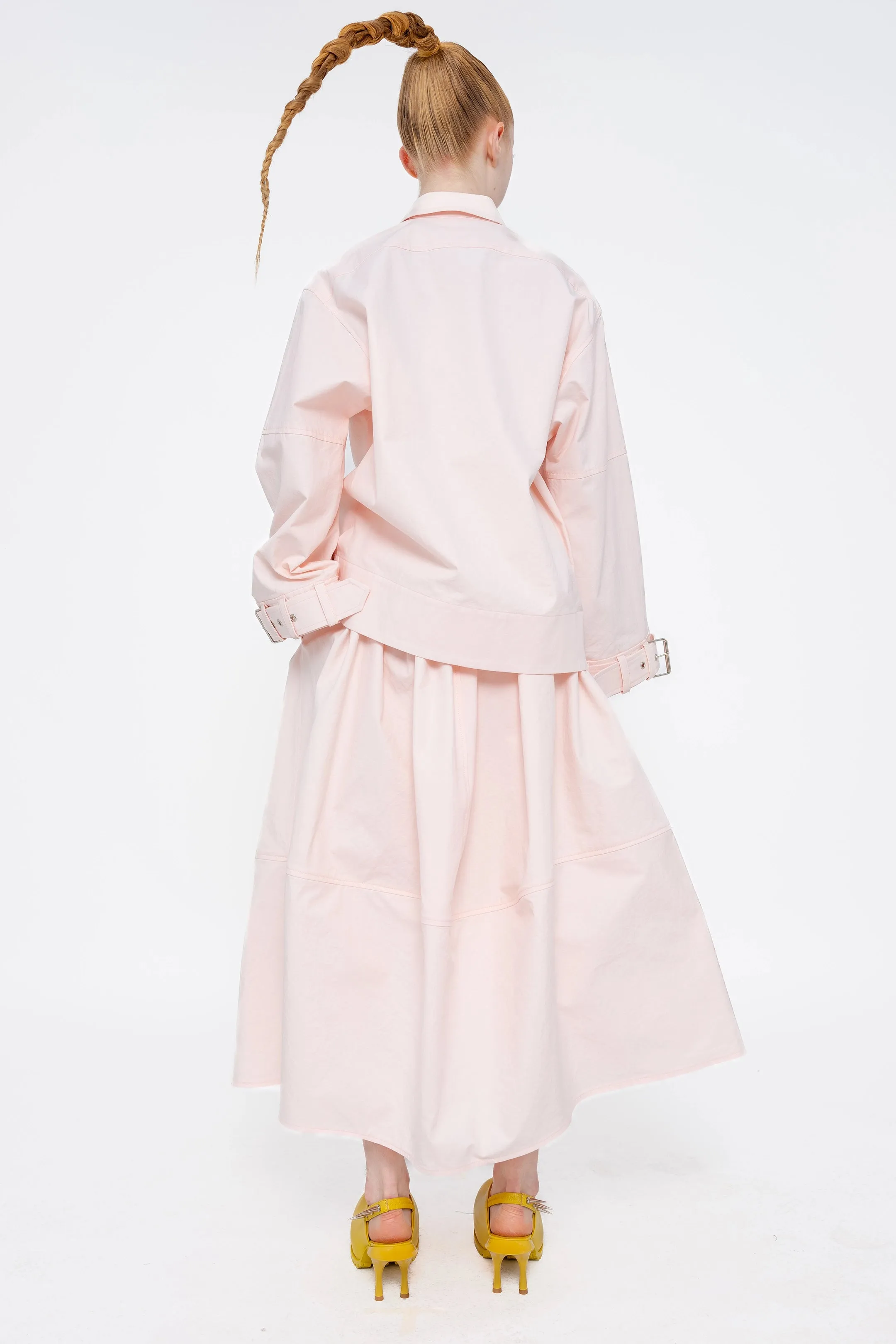 PALE PINK BELTED SHIRT