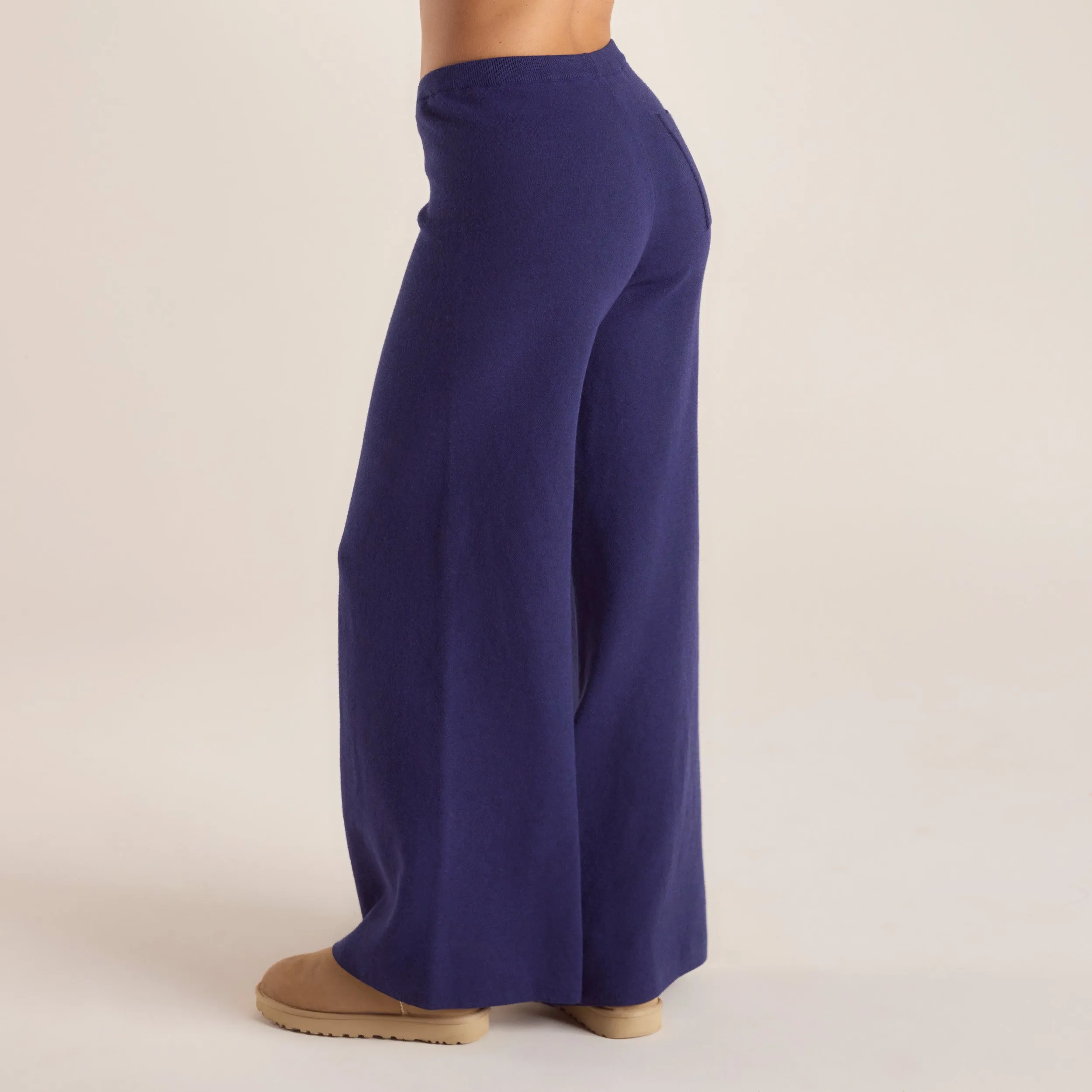 Pantalon en Maille avec Logo - Bleu Marine