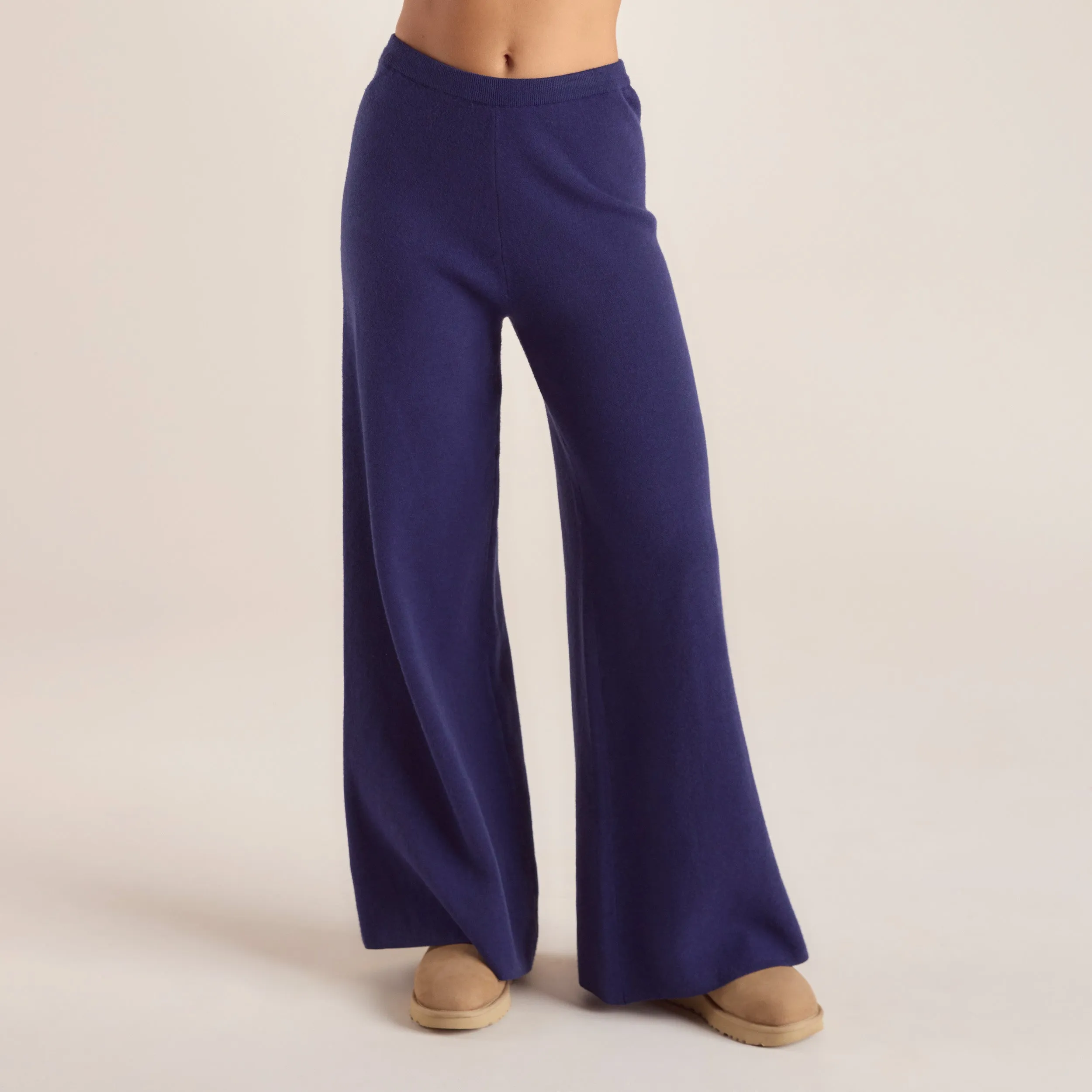 Pantalon en Maille avec Logo - Bleu Marine