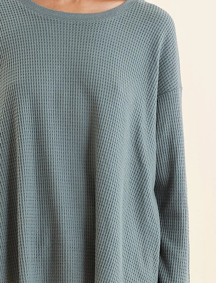 Papinelle - Super Soft Waffle LS Relaxed Top | Deep Moss