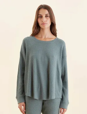 Papinelle - Super Soft Waffle LS Relaxed Top | Deep Moss