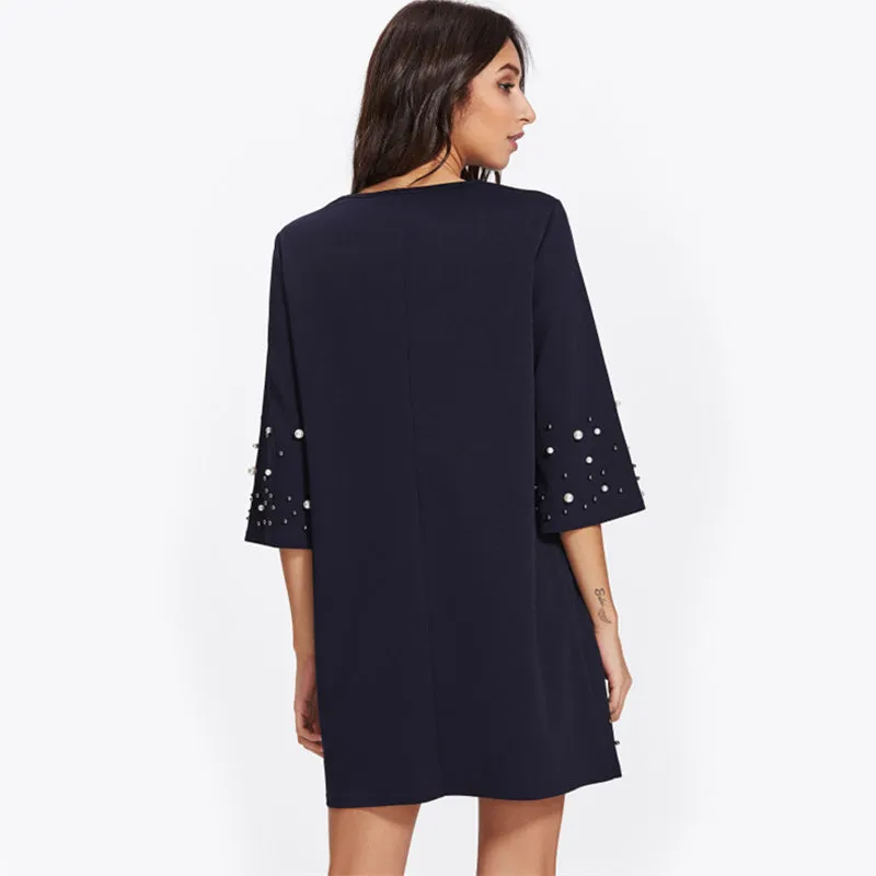 Pearl Beading Tunic Dress