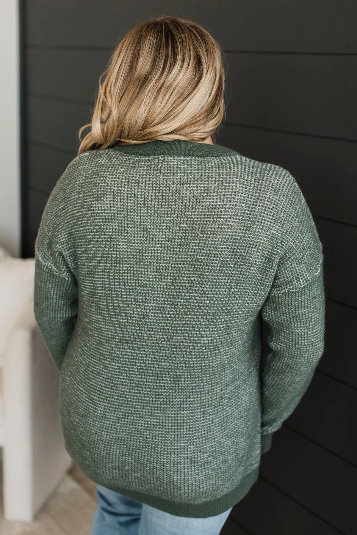 Perfectly Matched Knit Sweater- Olive