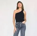 PERFECTWHITETEE | STRUCTURE ONE SHOULDER | BLACK