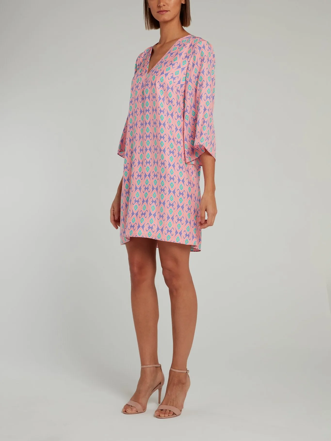 Pink Bell Sleeve Shift Dress