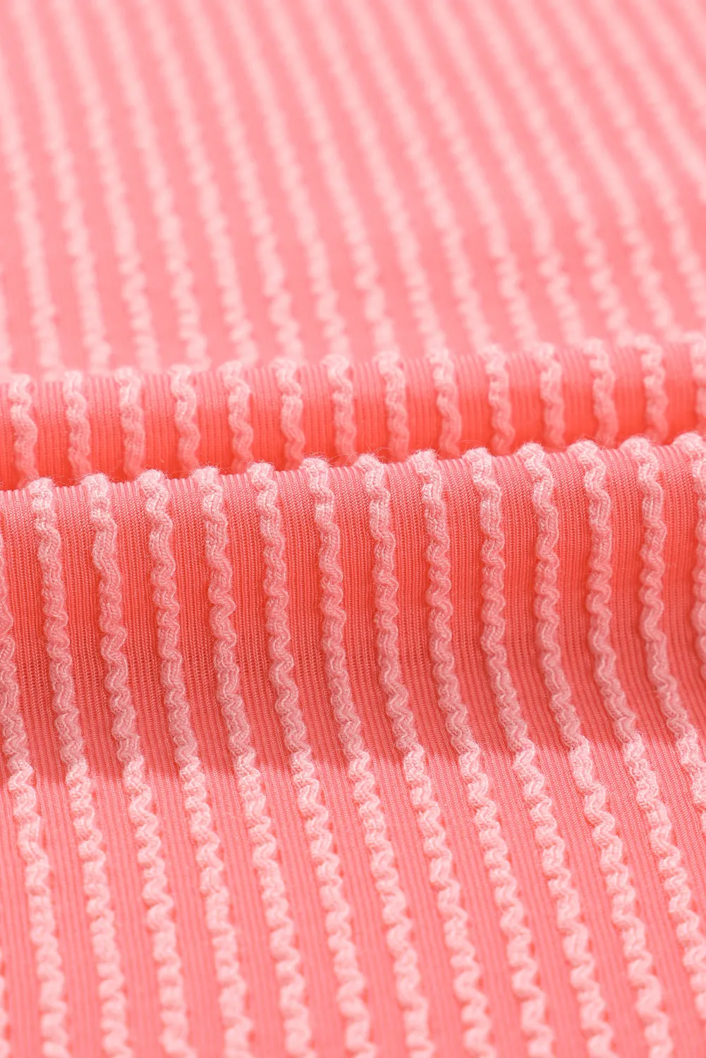 Pink Corded Flap Pocket Henley Top