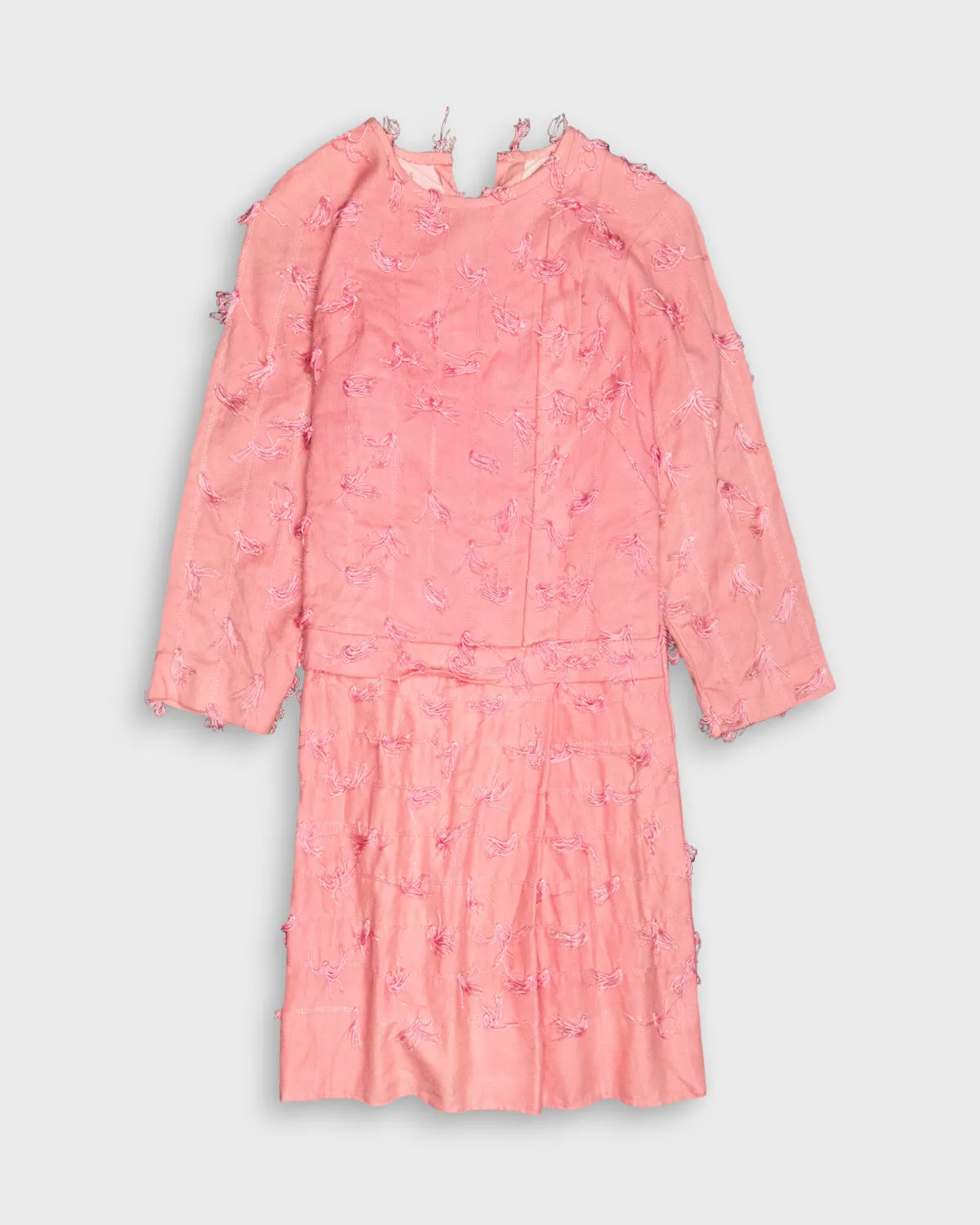 PINK SHIFT DRESS WITH TASSLES