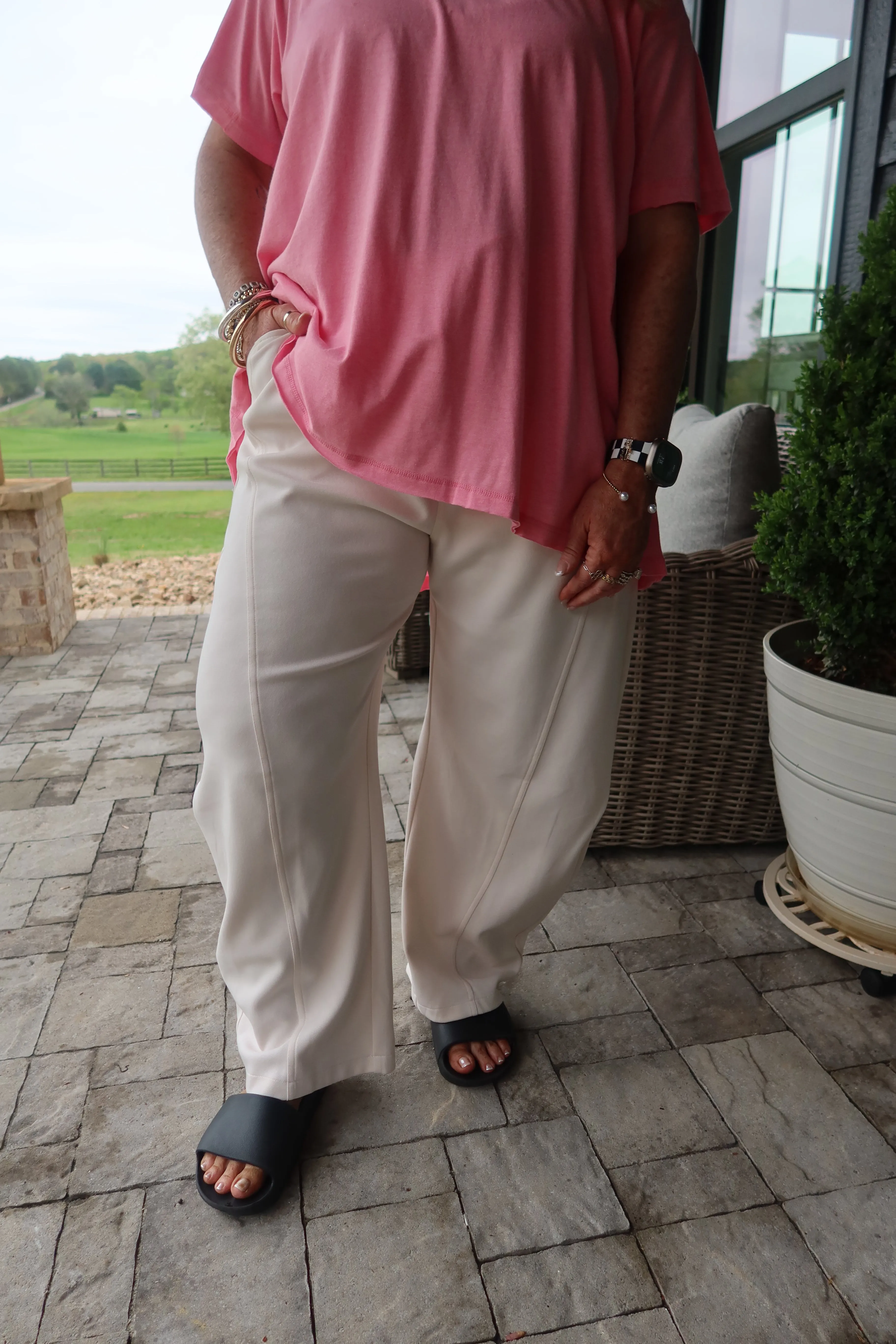 Pleated Drawstring Sweatpants