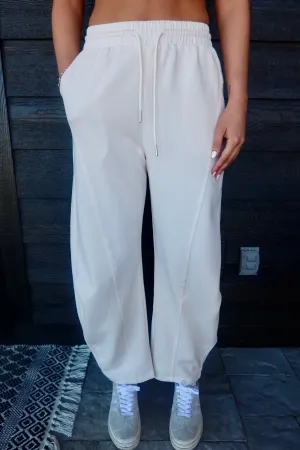 Pleated Drawstring Sweatpants