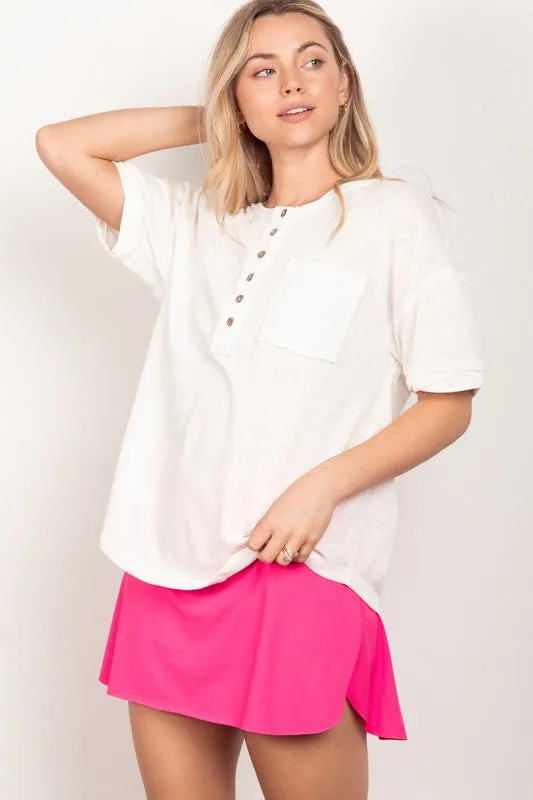 PLUS SIZE Twisted Sleeve Band Henley