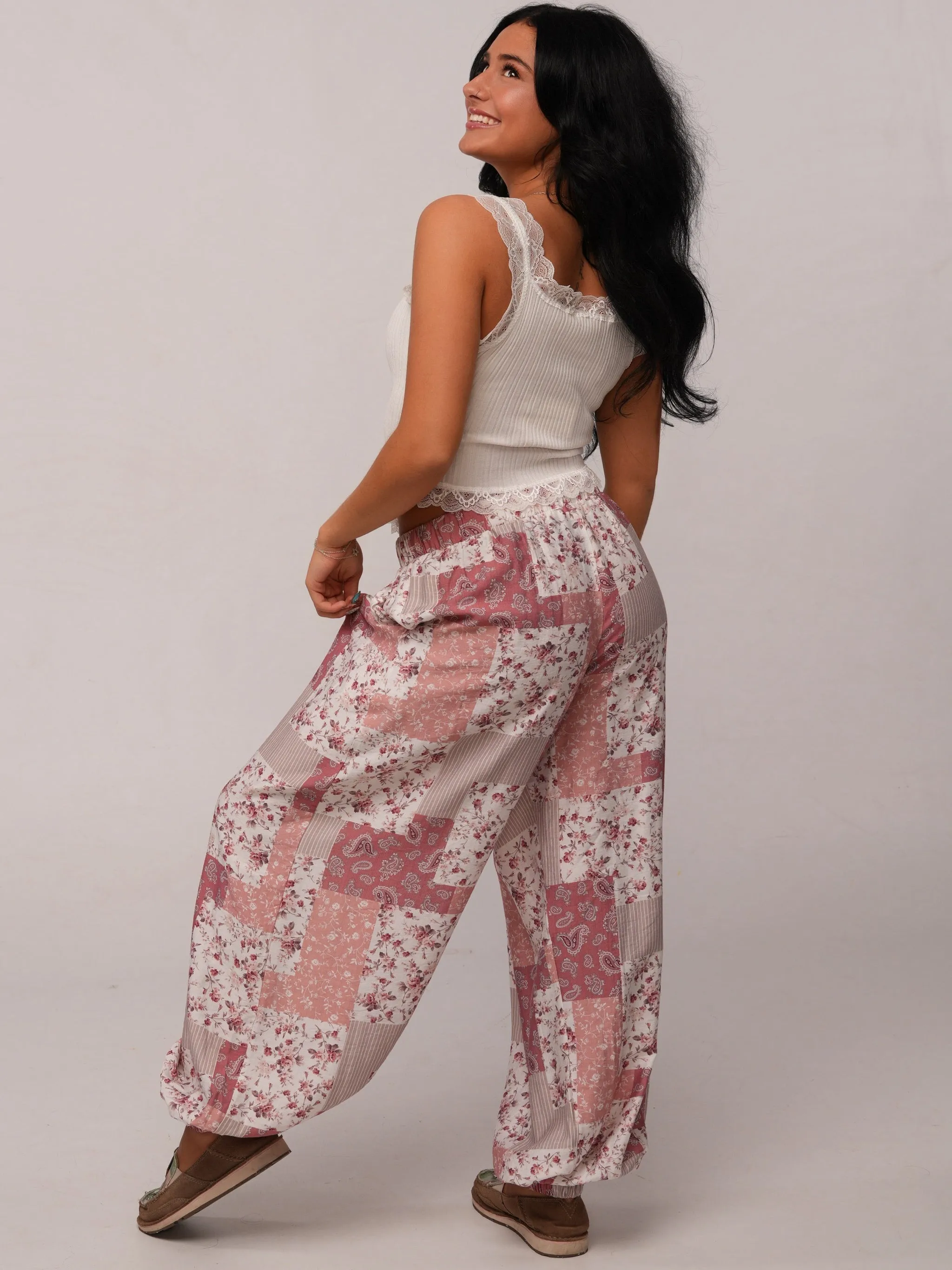 POL Blush Boho String Tie Pants