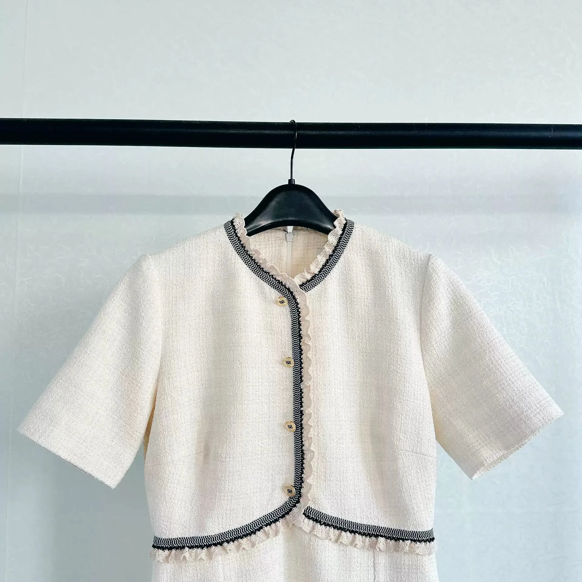 POLLY APRICOT RUFFLE TRIM COLLAR MINI DRESS