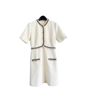POLLY APRICOT RUFFLE TRIM COLLAR MINI DRESS