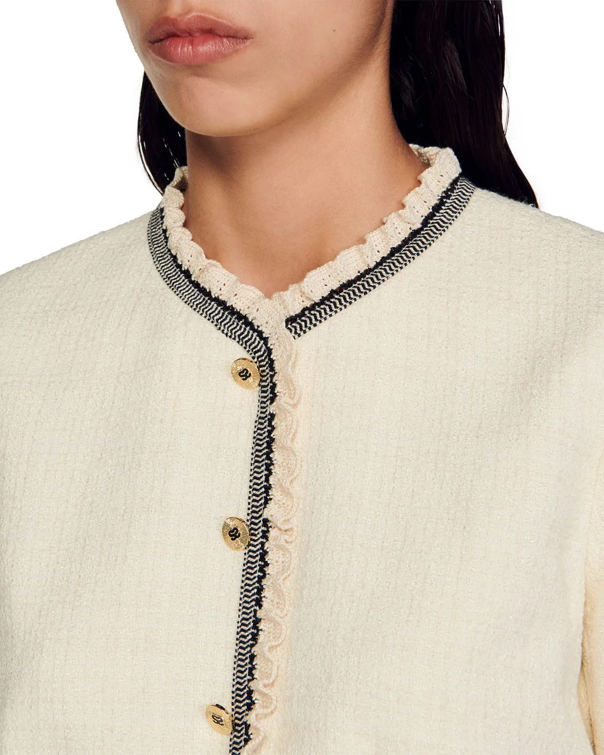 POLLY APRICOT RUFFLE TRIM COLLAR MINI DRESS