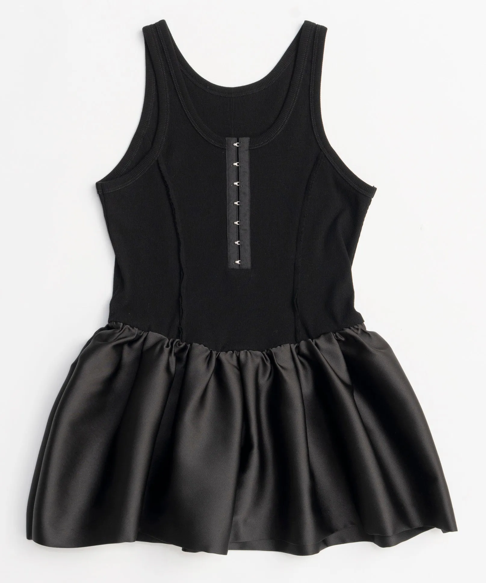 【PRE-ORDER】Satin Combination Peplum Tank Top