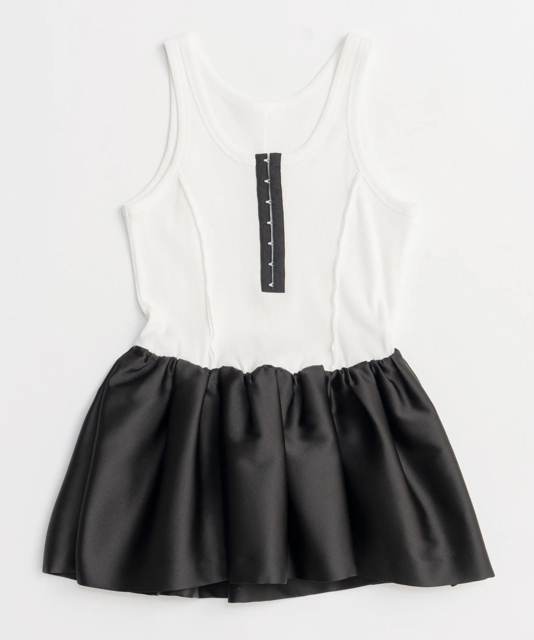 【PRE-ORDER】Satin Combination Peplum Tank Top