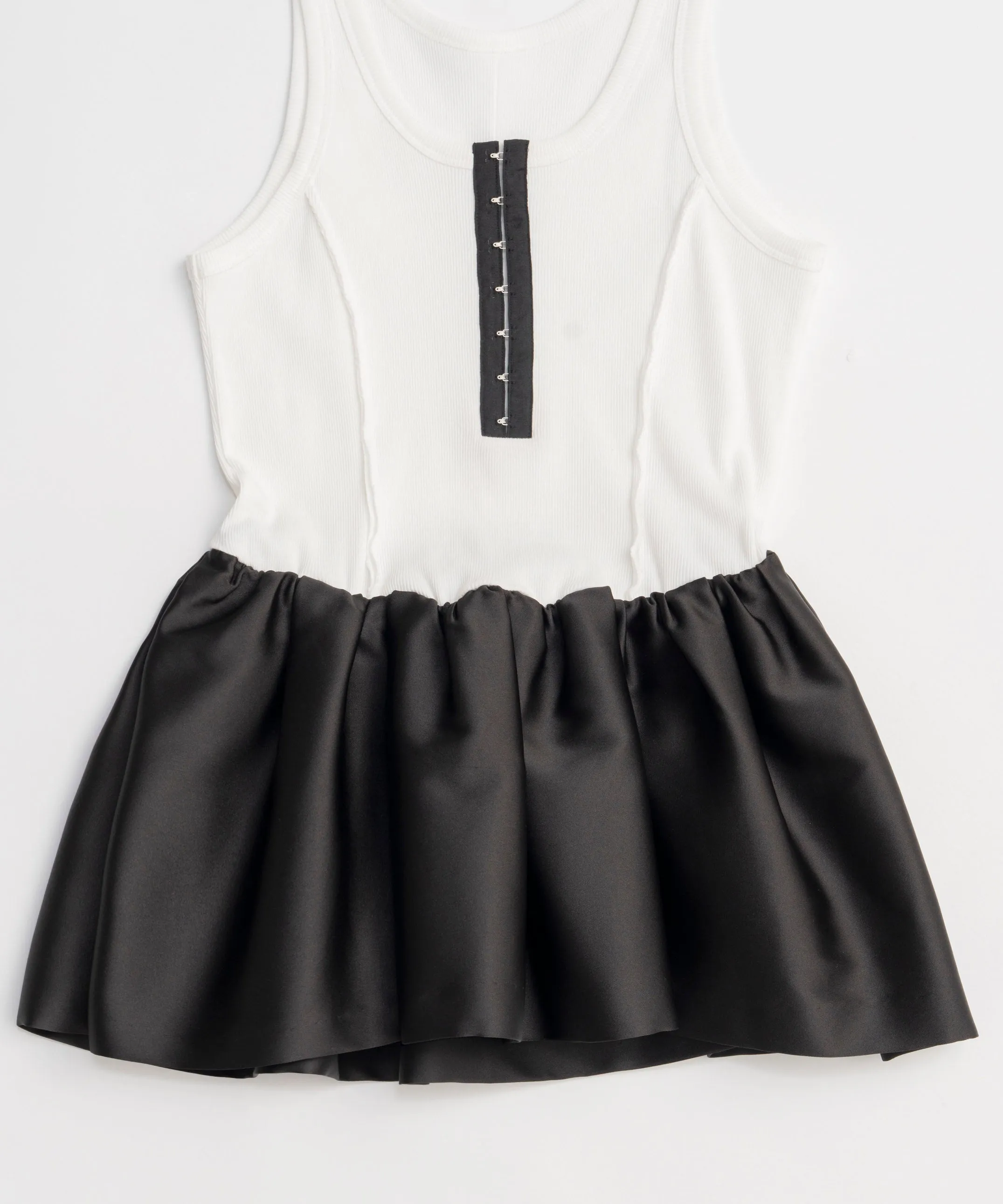 【PRE-ORDER】Satin Combination Peplum Tank Top