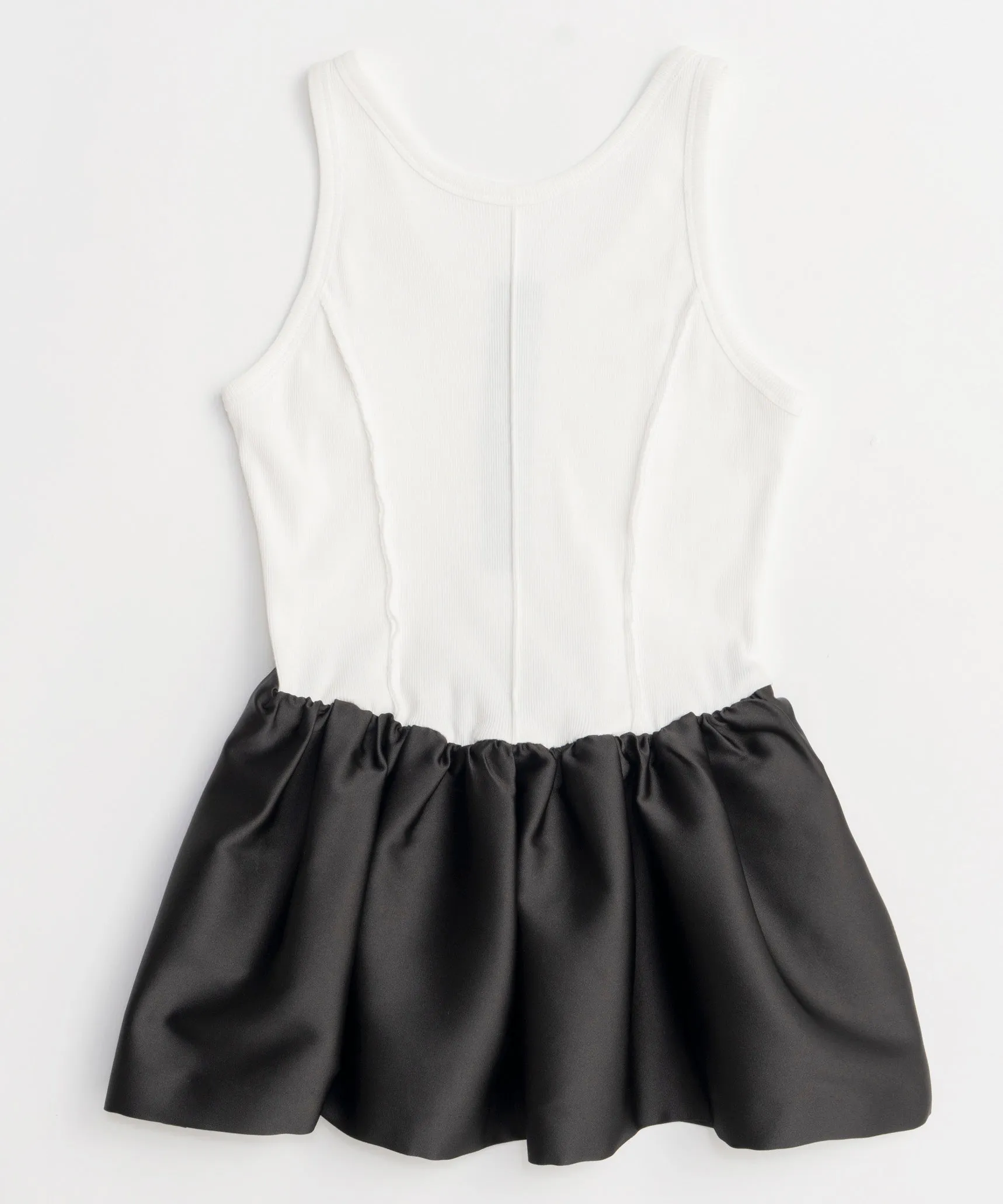 【PRE-ORDER】Satin Combination Peplum Tank Top