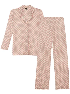Printed Long Sleeve Top & Pant Pajama Set
