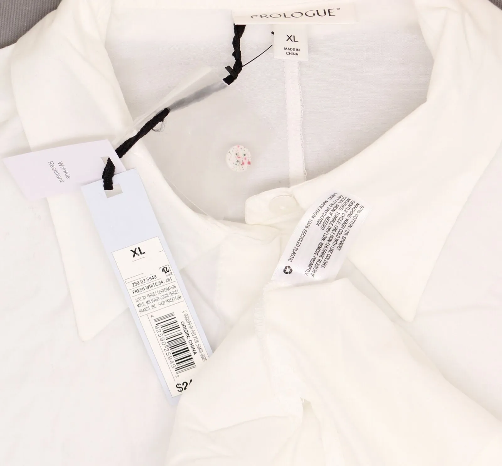Prologue Women's Long Sleeve Fitted Button-Down Collared Shirt Blouse Top