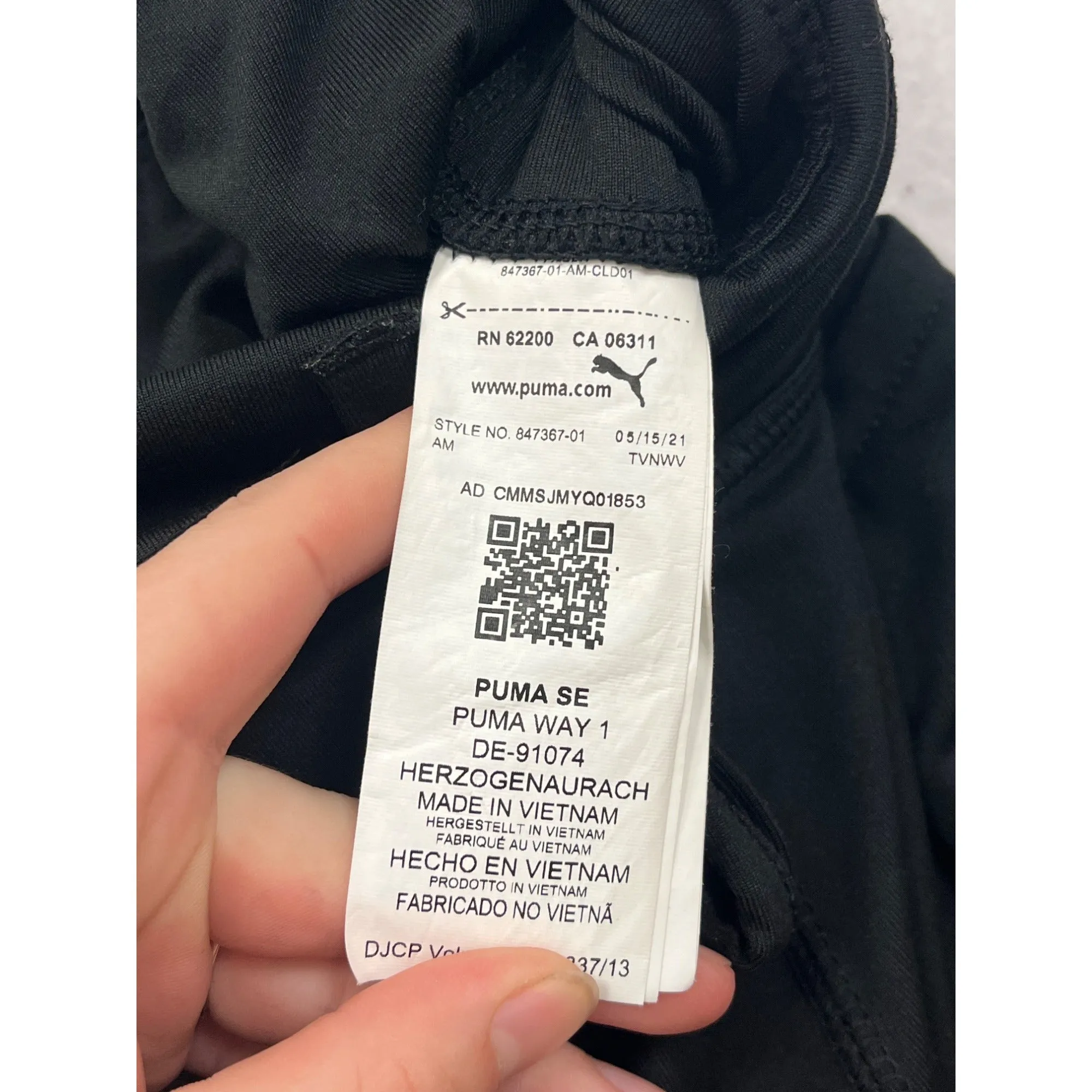 Puma Womens Black Jogger Pants W/ Side Pocket Medium #6862