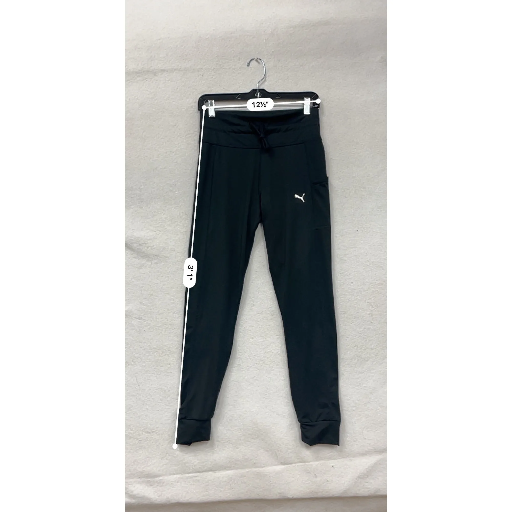 Puma Womens Black Jogger Pants W/ Side Pocket Medium #6862