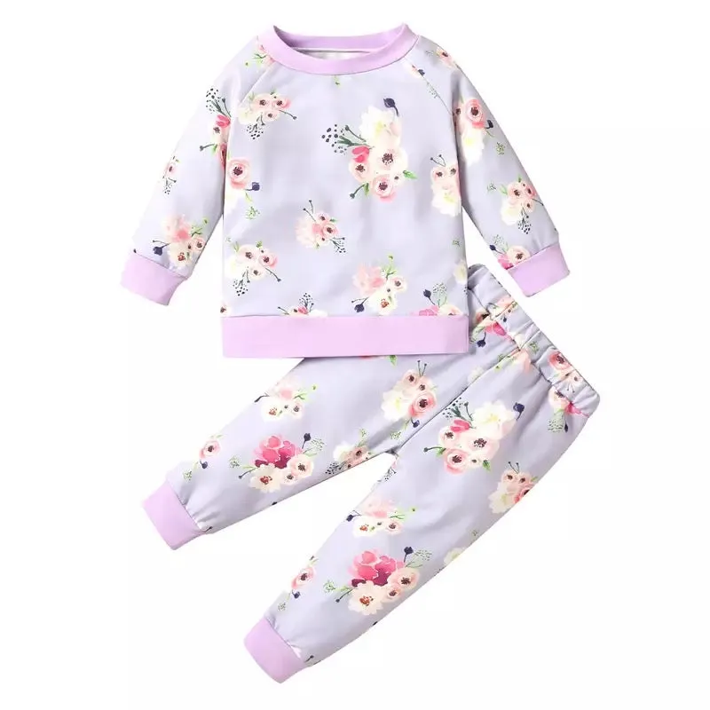 Purple Floral Lounge Set