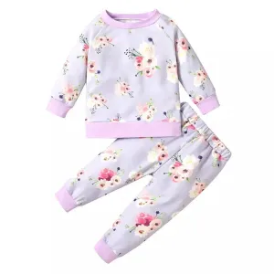 Purple Floral Lounge Set