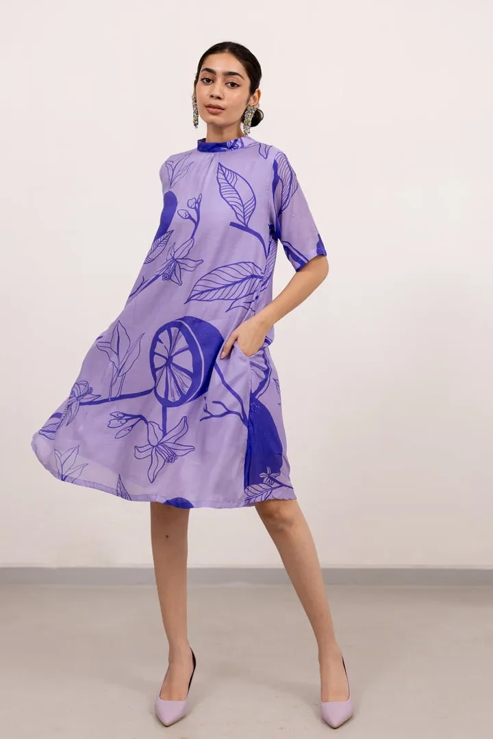 Purple Lily Printed Dress