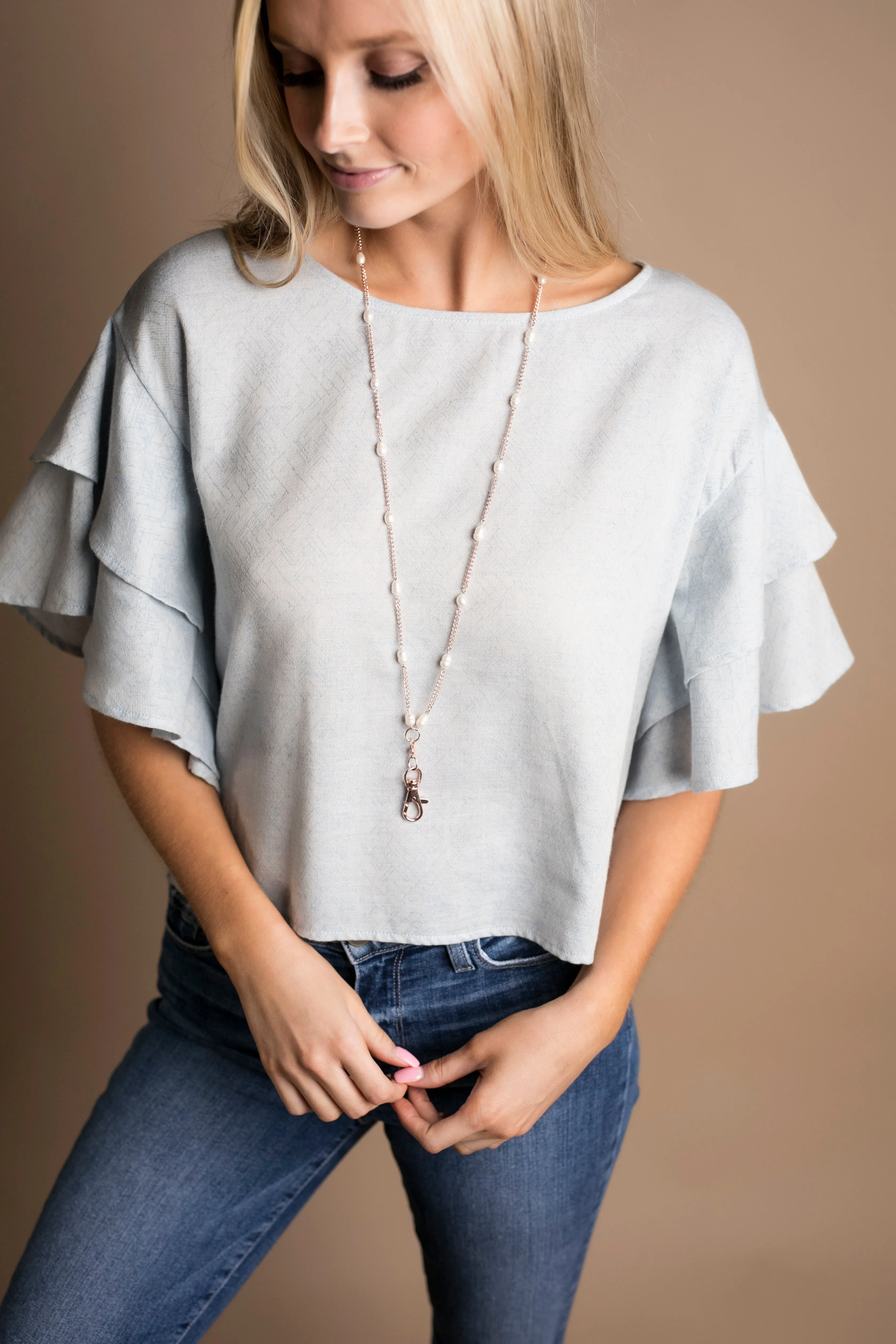 Rachel Freshwater Pearl Station (Rose Gold)