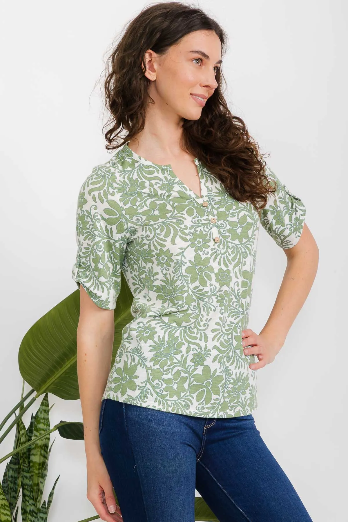RAYON POLY SLUB HENLEY SHIRT