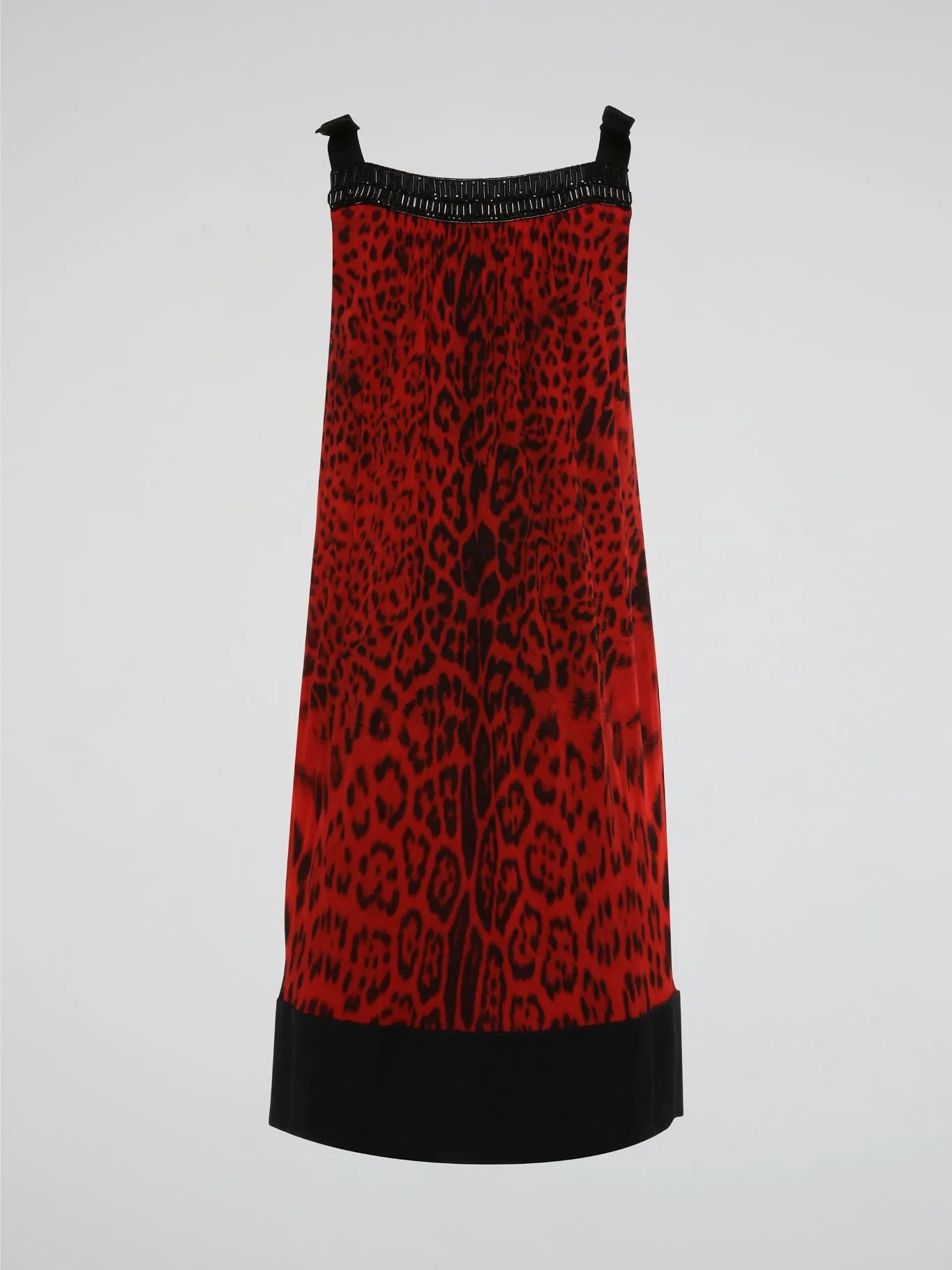 Red Leopard Print Shift Dress