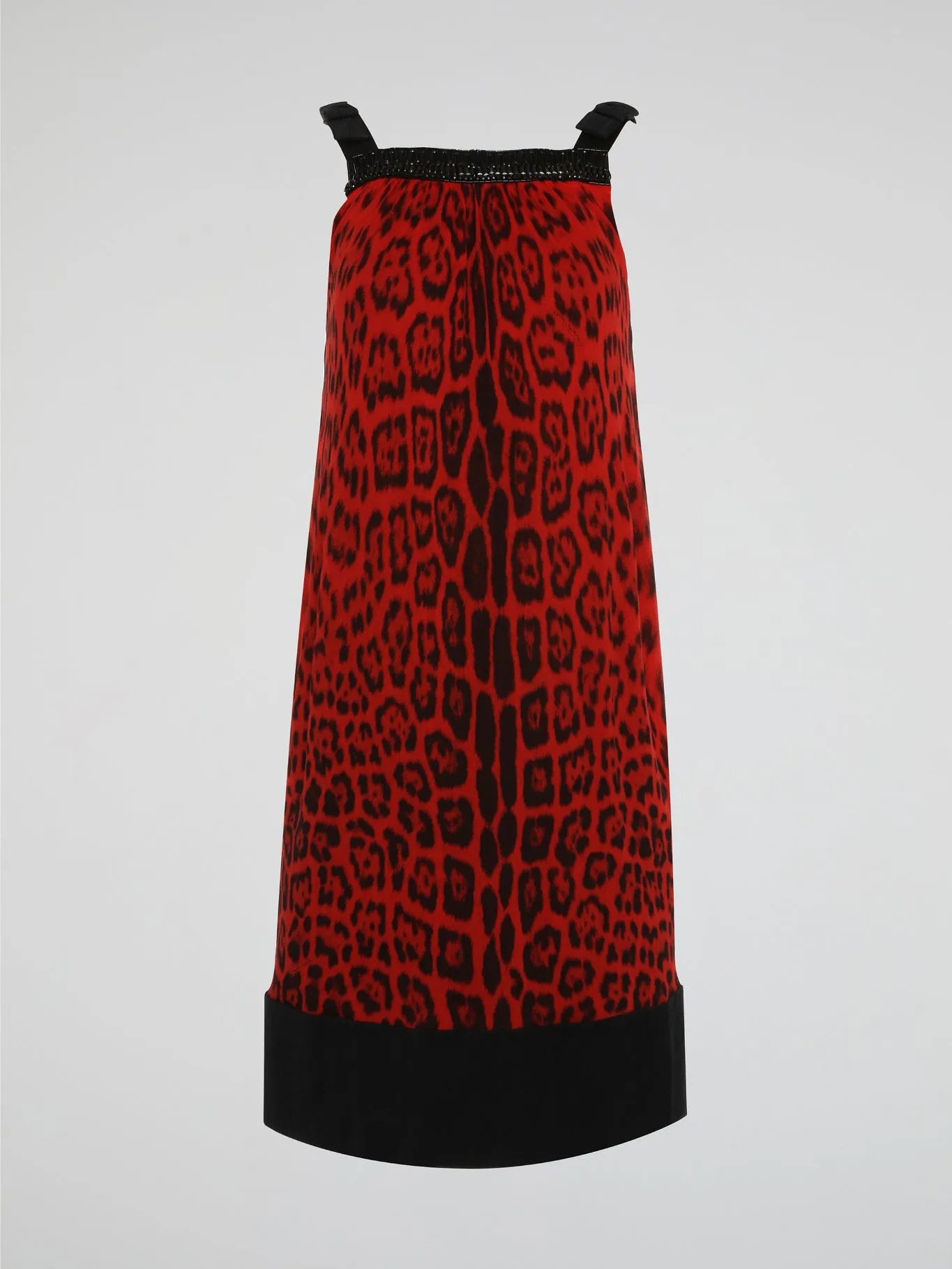 Red Leopard Print Shift Dress
