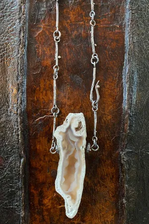 Remagine Designs Large Neutral Geo, Diamond & Pearl Necklace