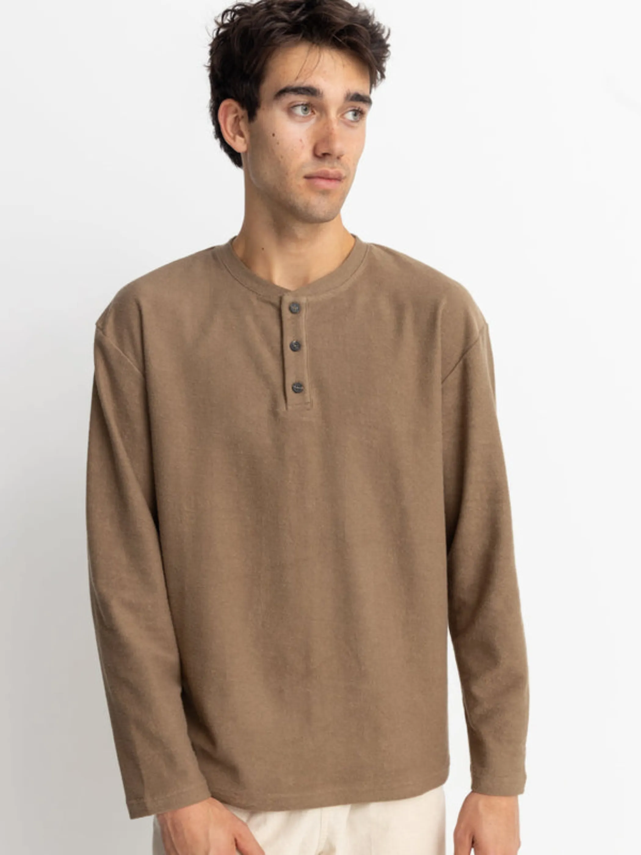 Rhythm Vintage Terry Long Sleeve Henley