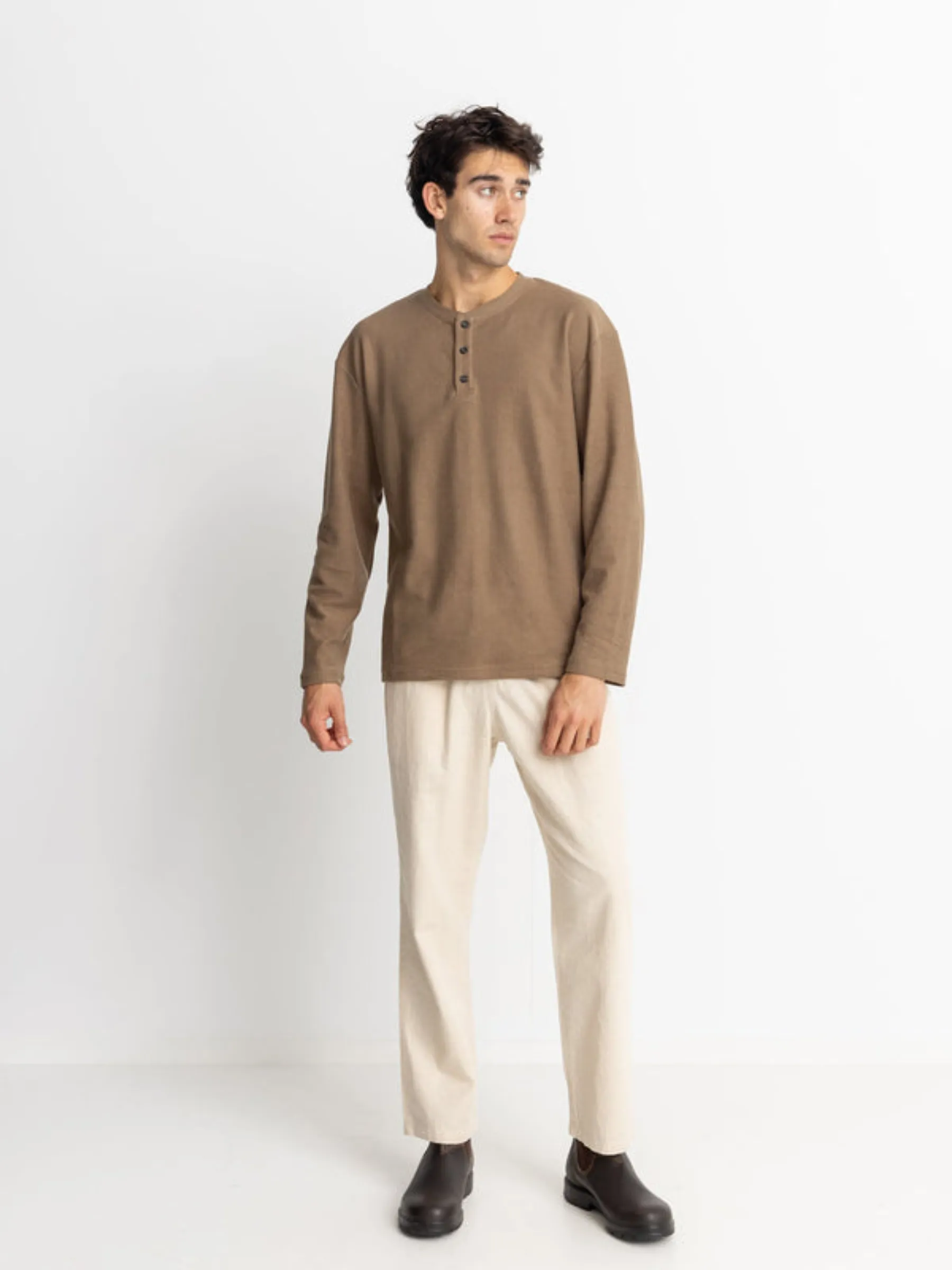 Rhythm Vintage Terry Long Sleeve Henley