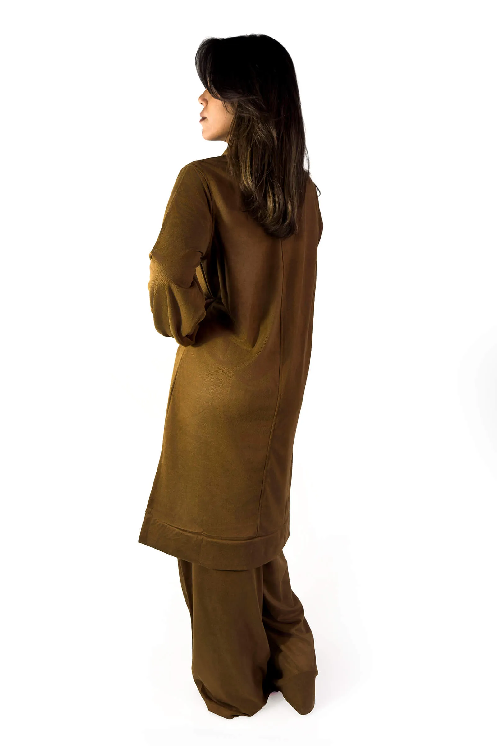 Rich Caffè Ribbed Suede Lounge Set