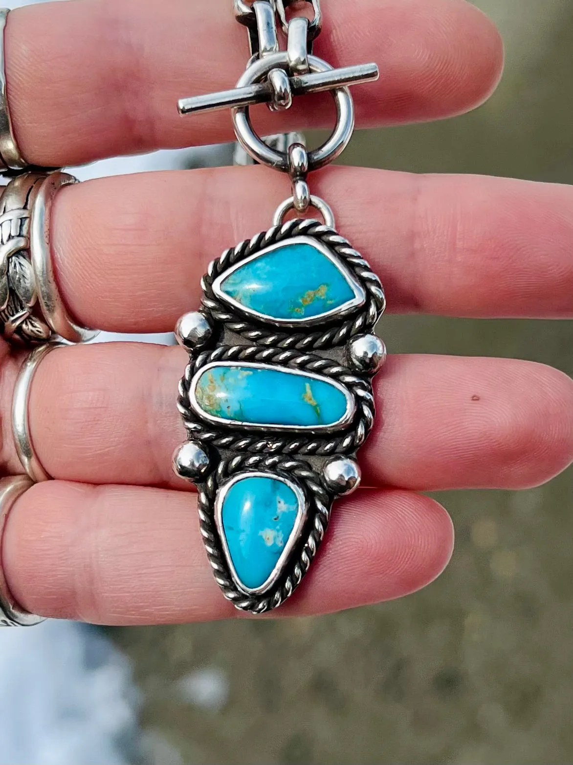 Rocka Rolla Necklace - Kingman 3 Stone