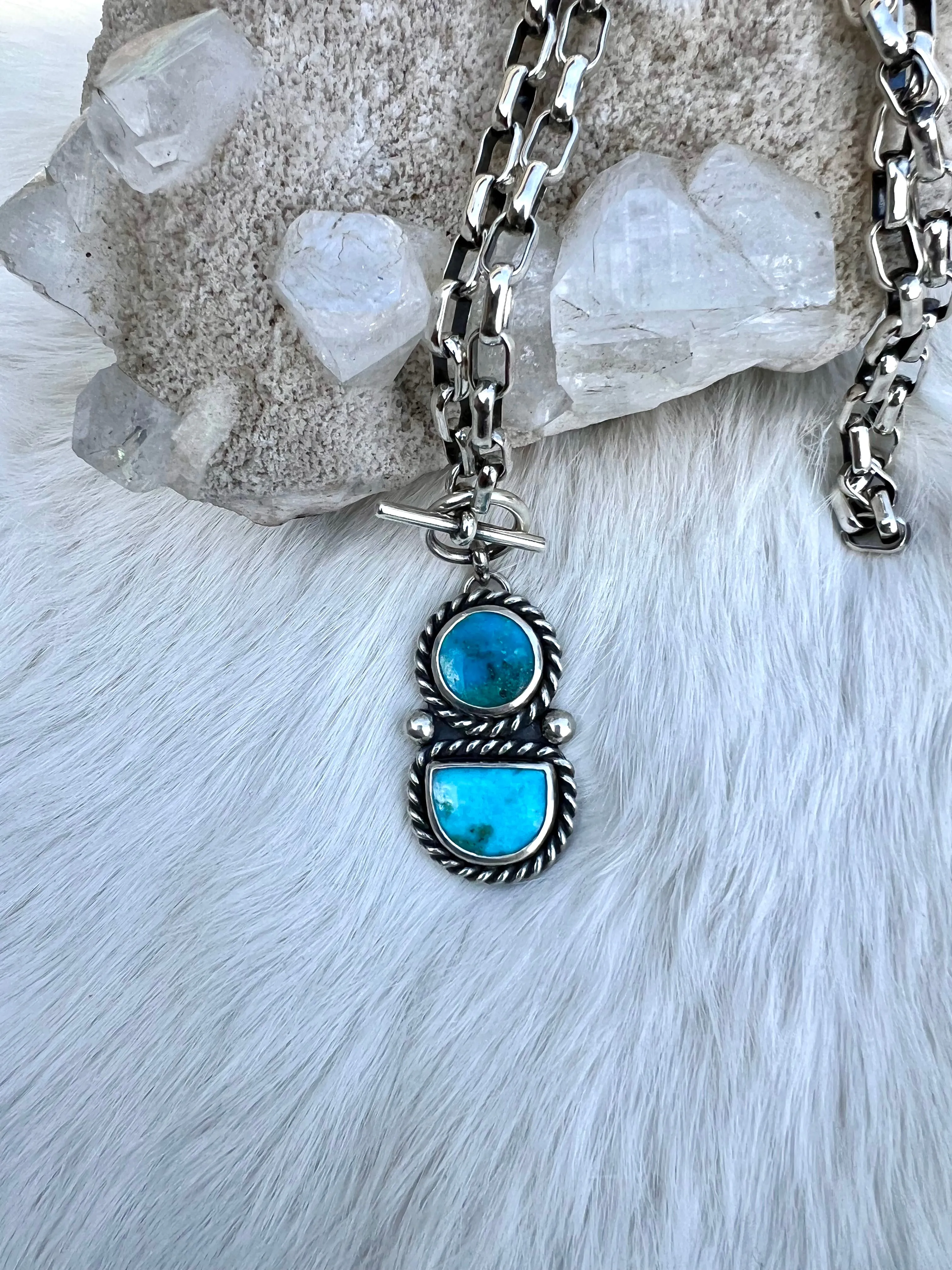 Rocka Rolla Necklace - Kingman Turquoise Circle