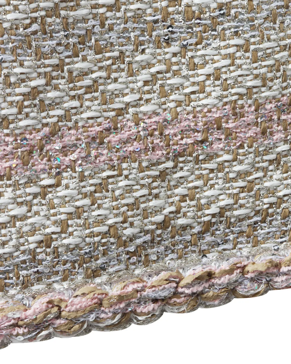 Rose and Beige Boucle Tweed Shift Dress