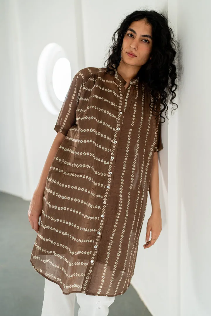 Rosewood Bandhej Tunic with white pants