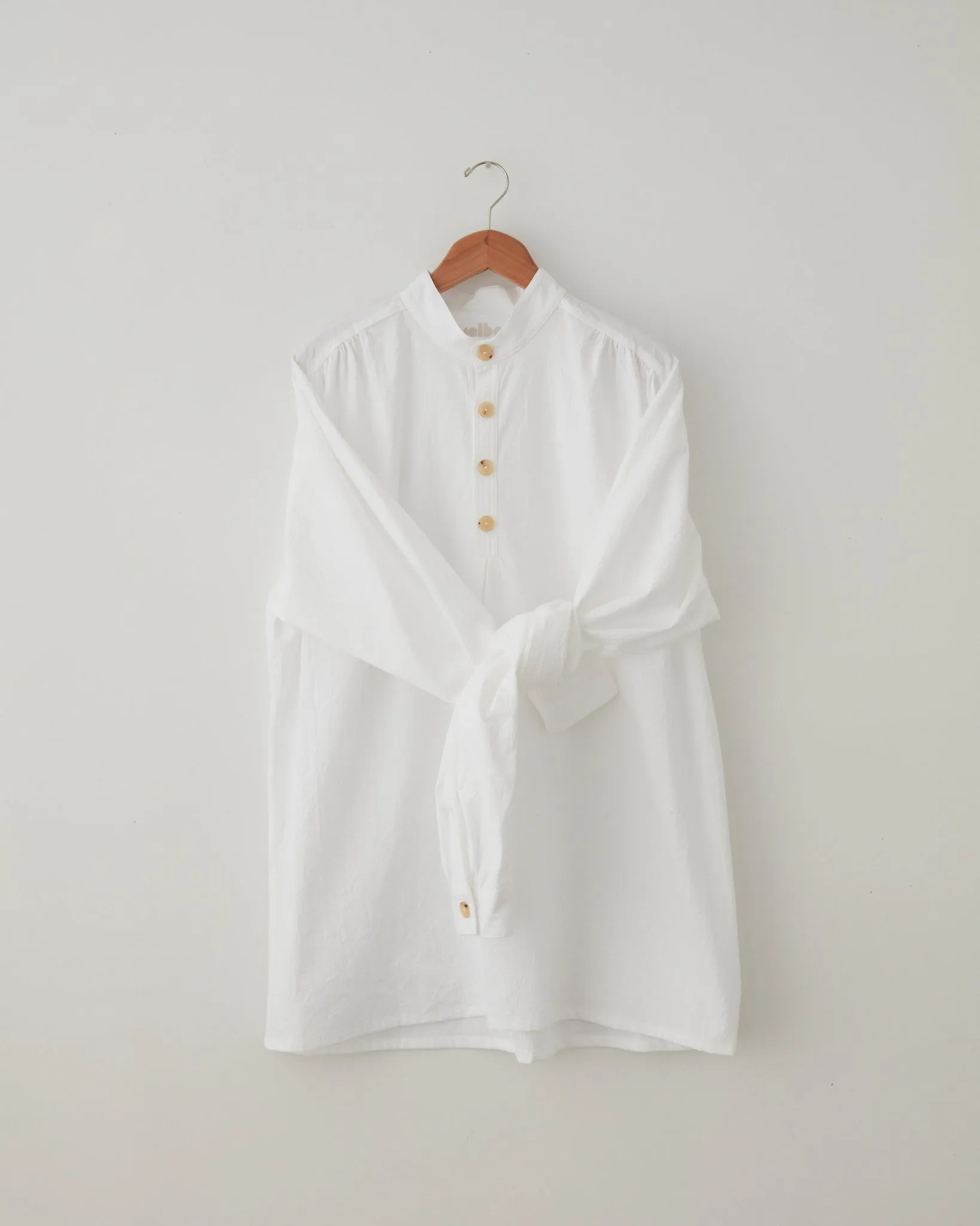 Ruffled Henley Shirt - White