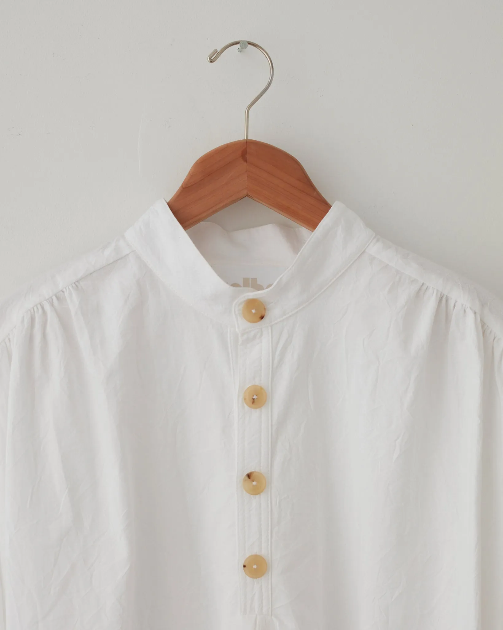 Ruffled Henley Shirt - White
