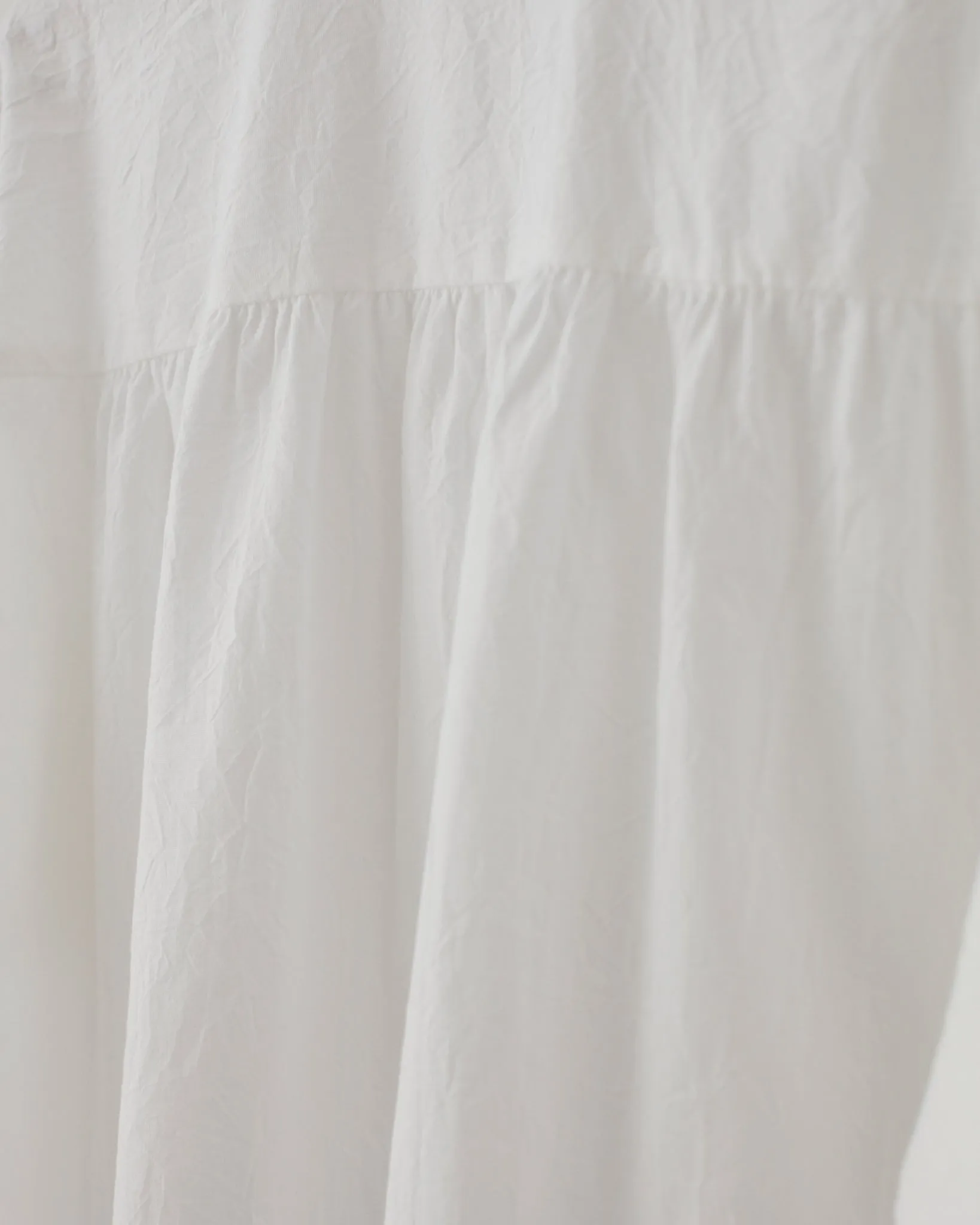 Ruffled Henley Shirt - White