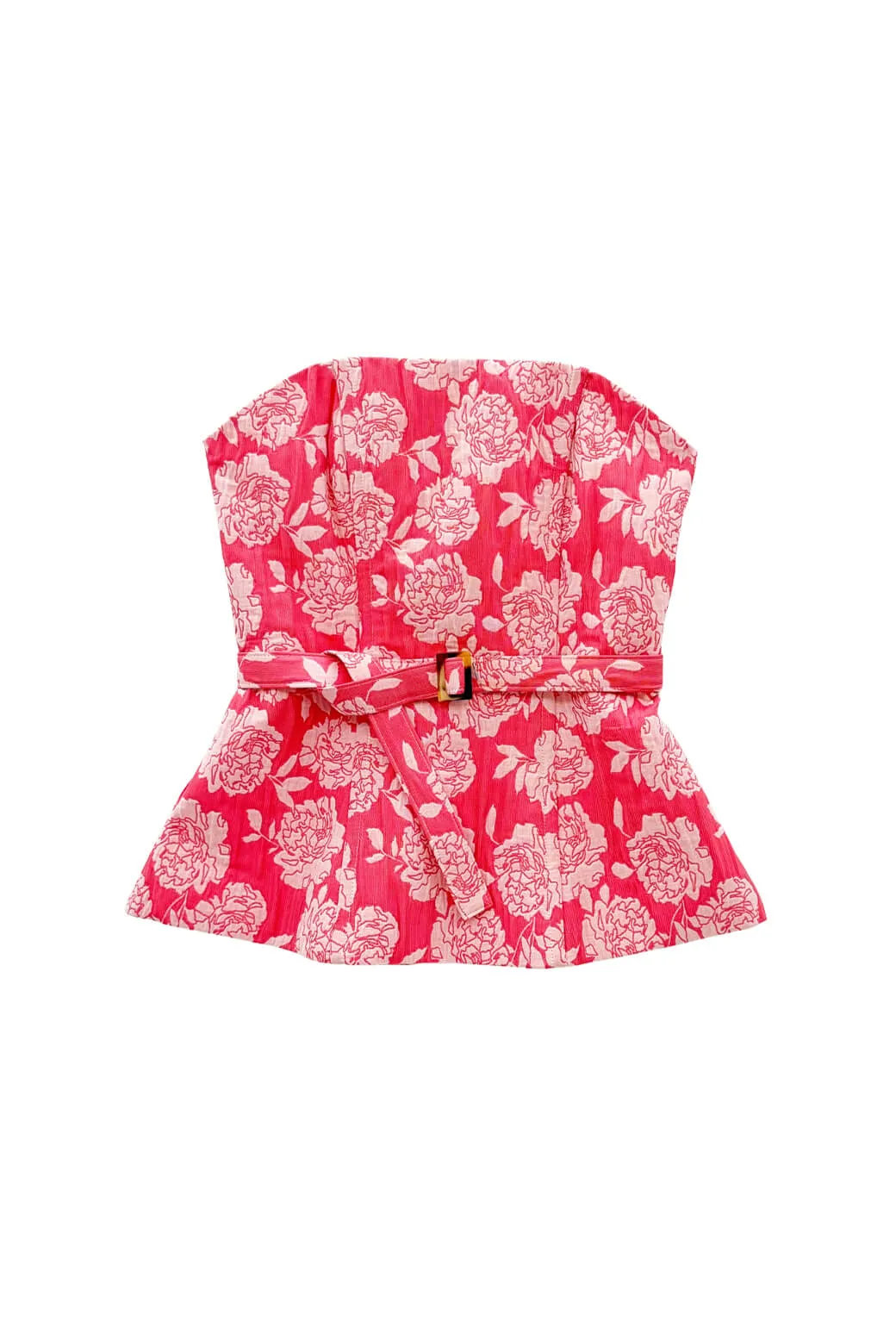 Run for the Roses Belted Bustier - Coral