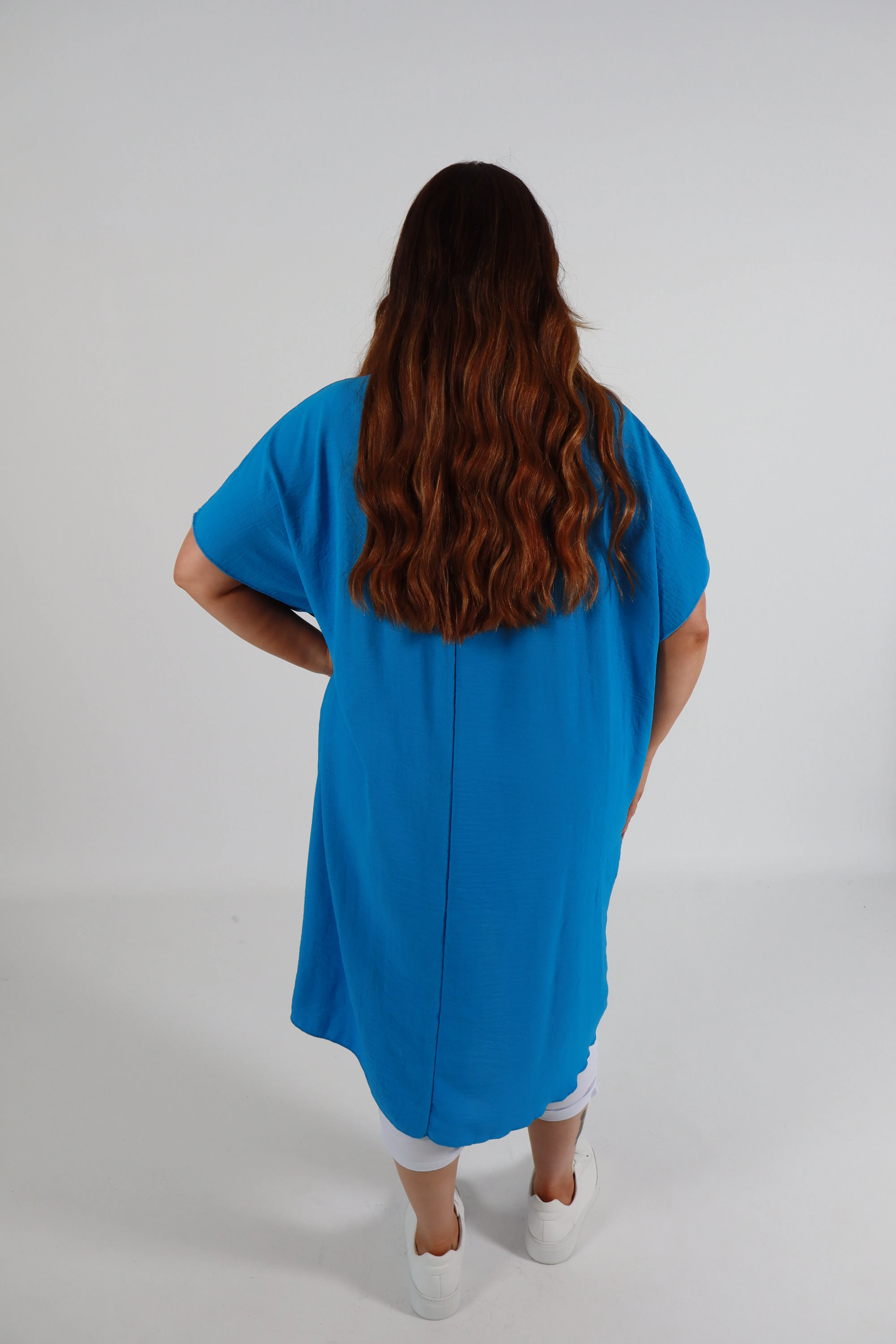 Sadhbh Pleated Oversized Tunic in Blue