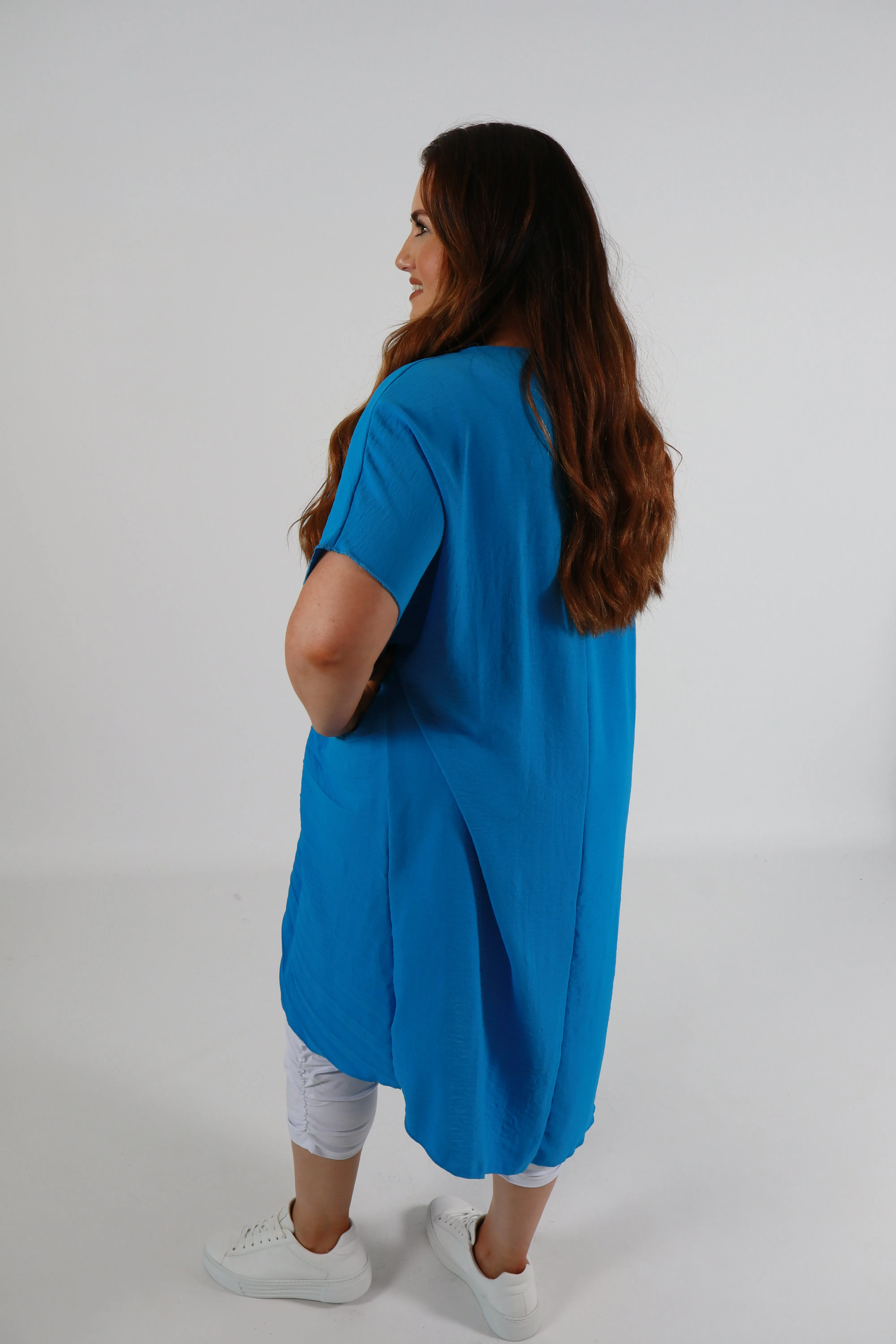 Sadhbh Pleated Oversized Tunic in Blue