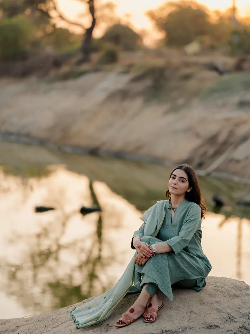Sage green Kurta Set